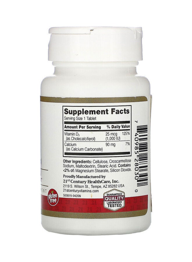 القرن الحادي والعشرون أقراص D3، 25 ميكروجرام (1000 وحدة دولية) - Image 2